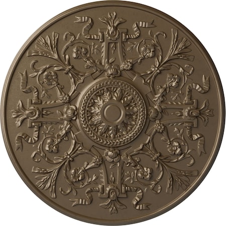 Ekena Millwork Versailles Ceiling Medallion (Fits Canopies up to 3 1/4"), Hand-Painted Warm Silver, 33"OD x 1 3/4"P CM33VEWSS